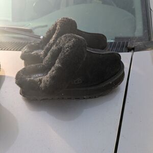 UGG Black Shearling Mule Slippers